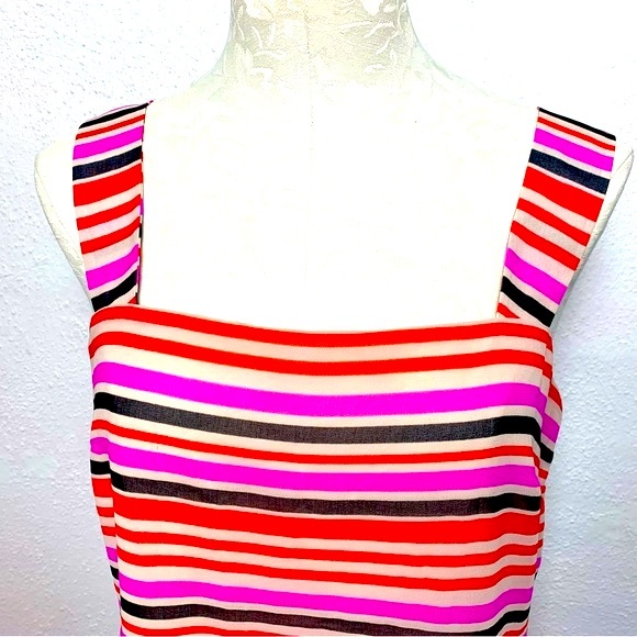 Cabi Striped Cami Tank Top Style # 3448 London Calling Banded Mod Red Tan Size S - Picture 7 of 15